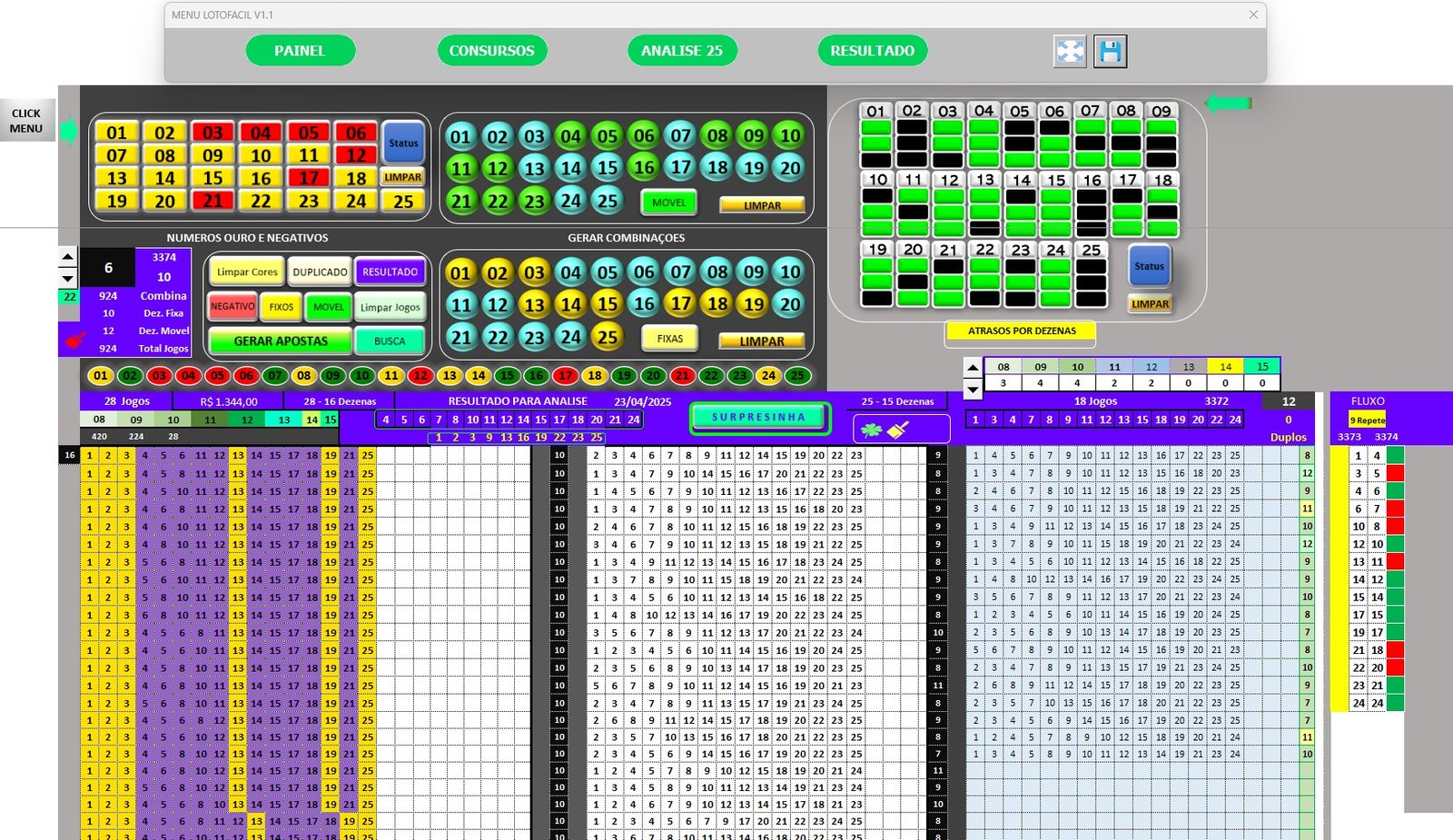 LOTO FACIL SUPER - Gere 10.000 mil